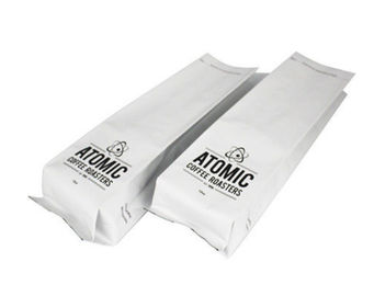 Il bianco nero ha stampato il sacchetto laterale del rinforzo su misura per l'imballaggio per alimenti della barriera